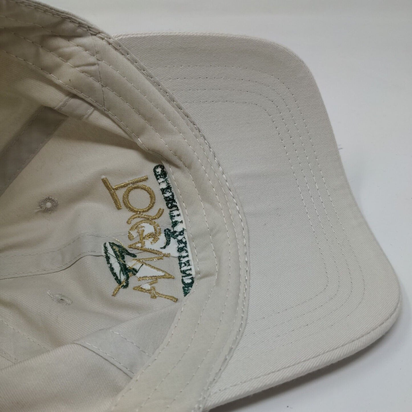 Toscana Men's Strapback Hat Tan Adjustable Embroidered Logo 100% Cotton