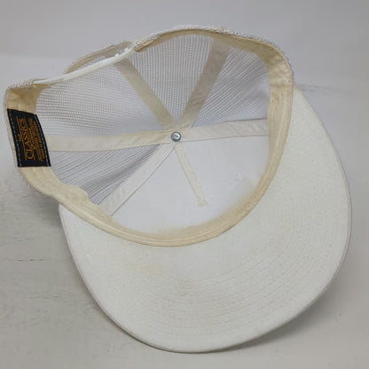 Yupoong Trucker Hat White One Size Lazy J Ranch Wear Texas Flag Patch Snapback