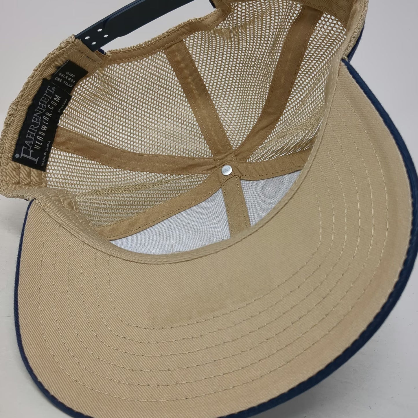 Fahrenheit Headwear Trucker Hat Blue One Size San Pedro Belize Mesh Back Patch
