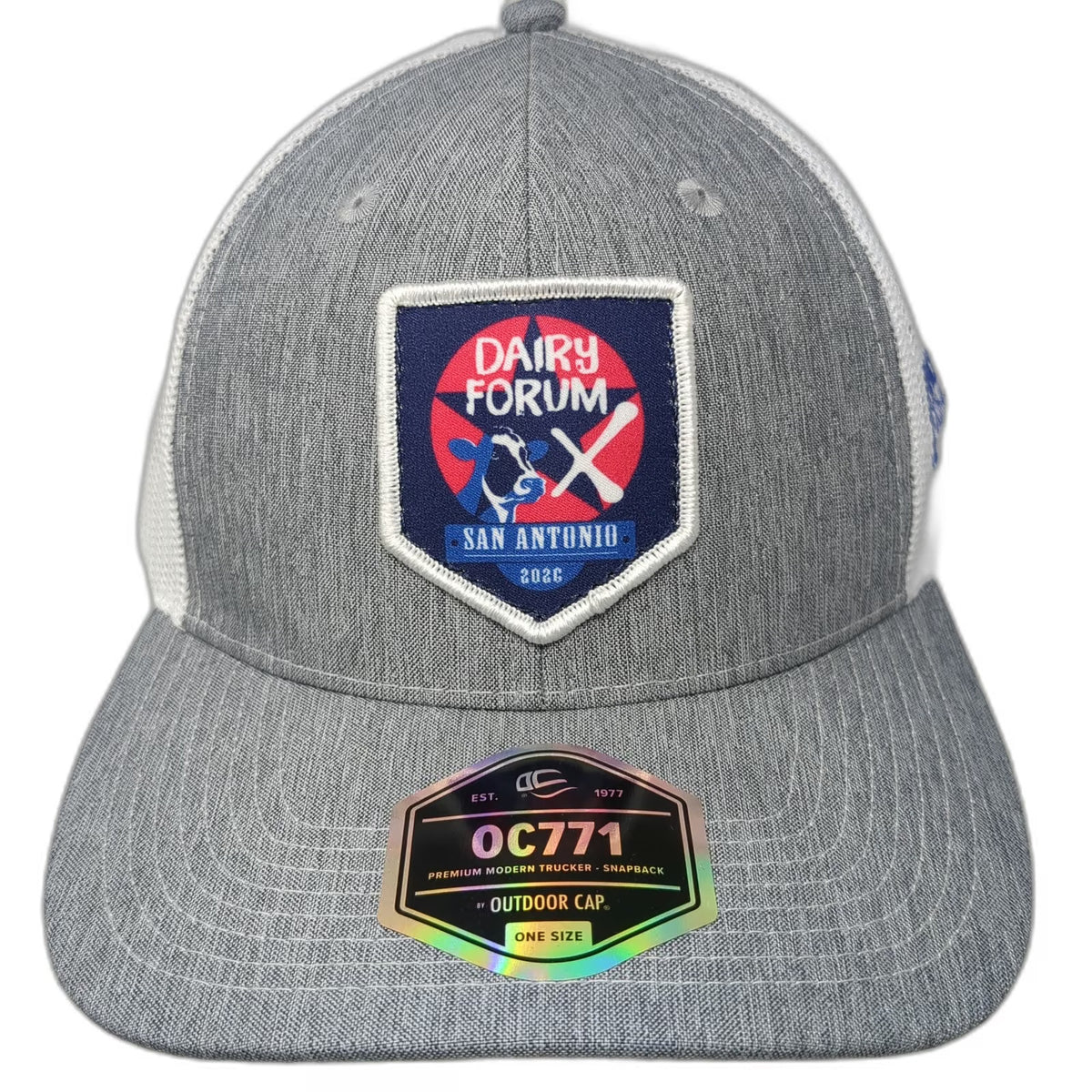 Outdoor Cap Gray One Size Trucker Hat Dairy Forum San Antonio Danone Mesh Patch