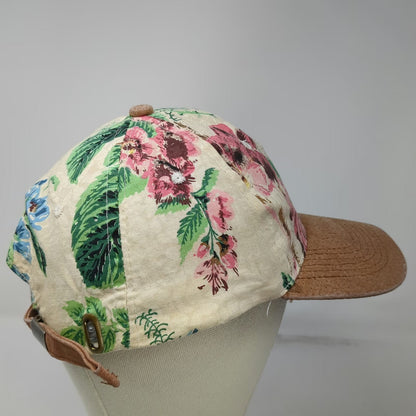 Hopeless Romantic Baseball Cap Hat One Size Beige Pink Green Brown Floral Strap