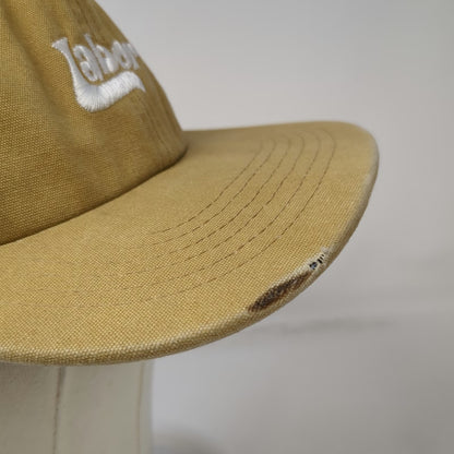 Labor Baseball Cap Brown One Size Adjustable Canvas Hat White Script Embroidery