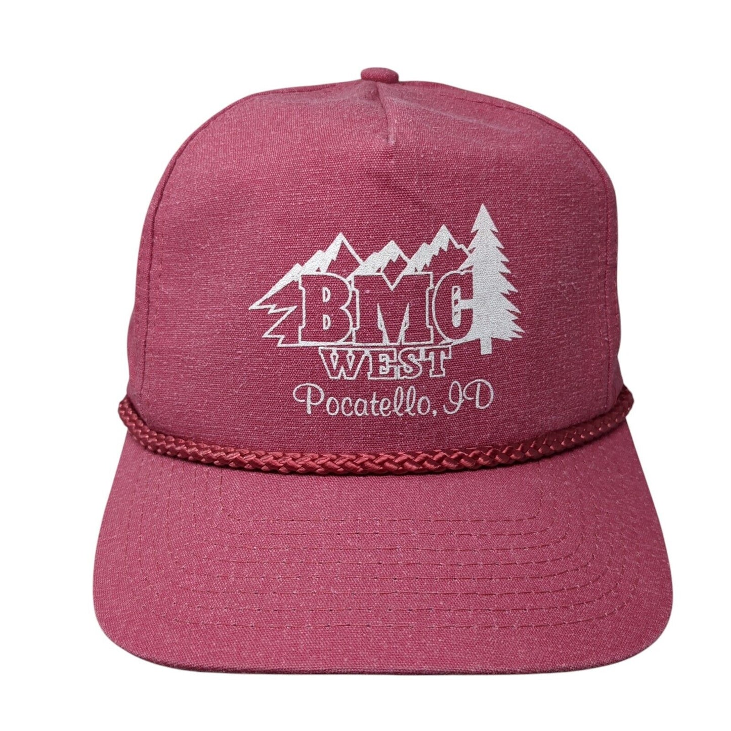 BMC West Pocatello, ID Snapback Hat Pink OS Adjustable Rope 6 Panel Cotton