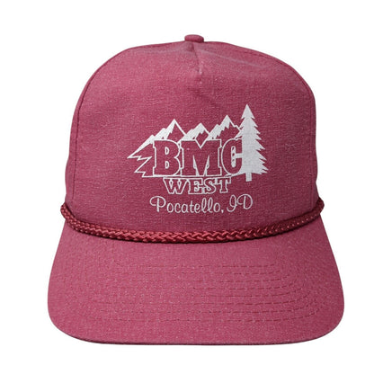 BMC West Pocatello, ID Snapback Hat Pink OS Adjustable Rope 6 Panel Cotton