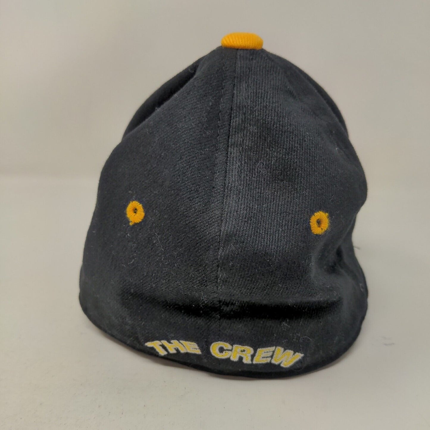 Top of the World Men's Fitted Hat Black Embroidered The Crew Logo Cotton Blend