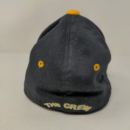 Top of the World Men's Fitted Hat Black Embroidered The Crew Logo Cotton Blend
