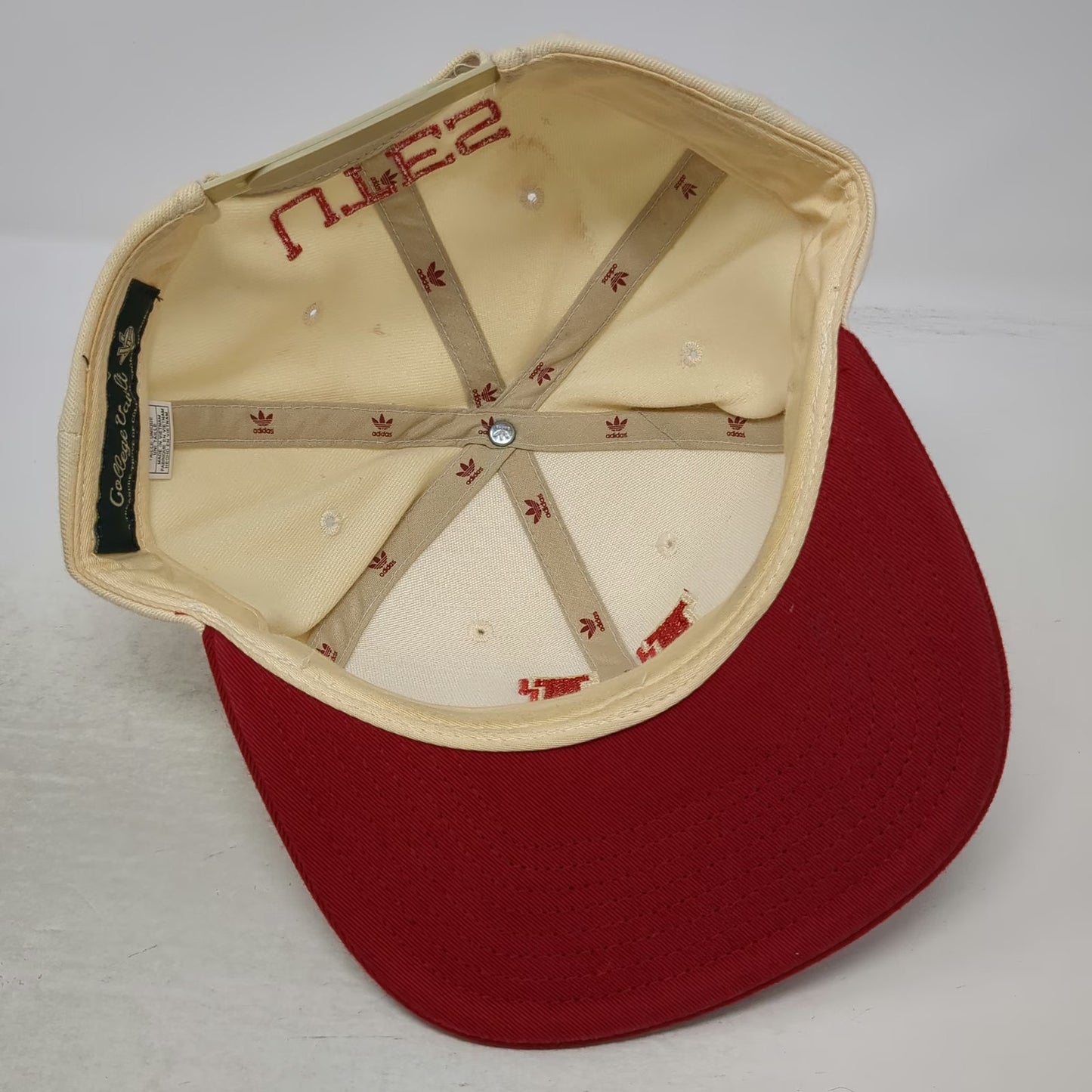 Utah Utes NCAA Adidas Snapback Hat Beige Red One Size College Vault Flat Brim