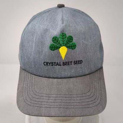 K-Products Crystal Beet Seed Trucker Hat Gray One Size Made in USA Vintage
