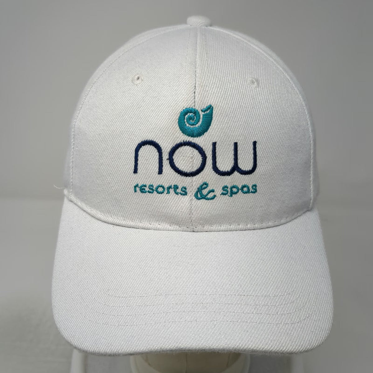 White Blue Green Now Resorts Spas Baseball Cap One Size Strapback Hat Logo