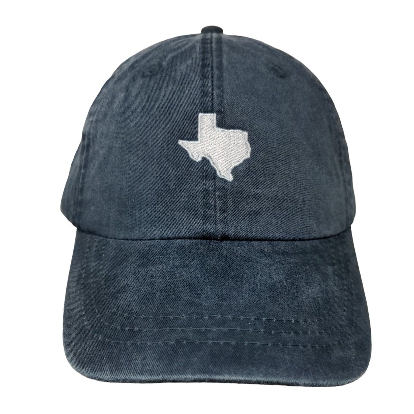 Texas State Map Slideback Hat Blue One Size Embroidered Leather Strap