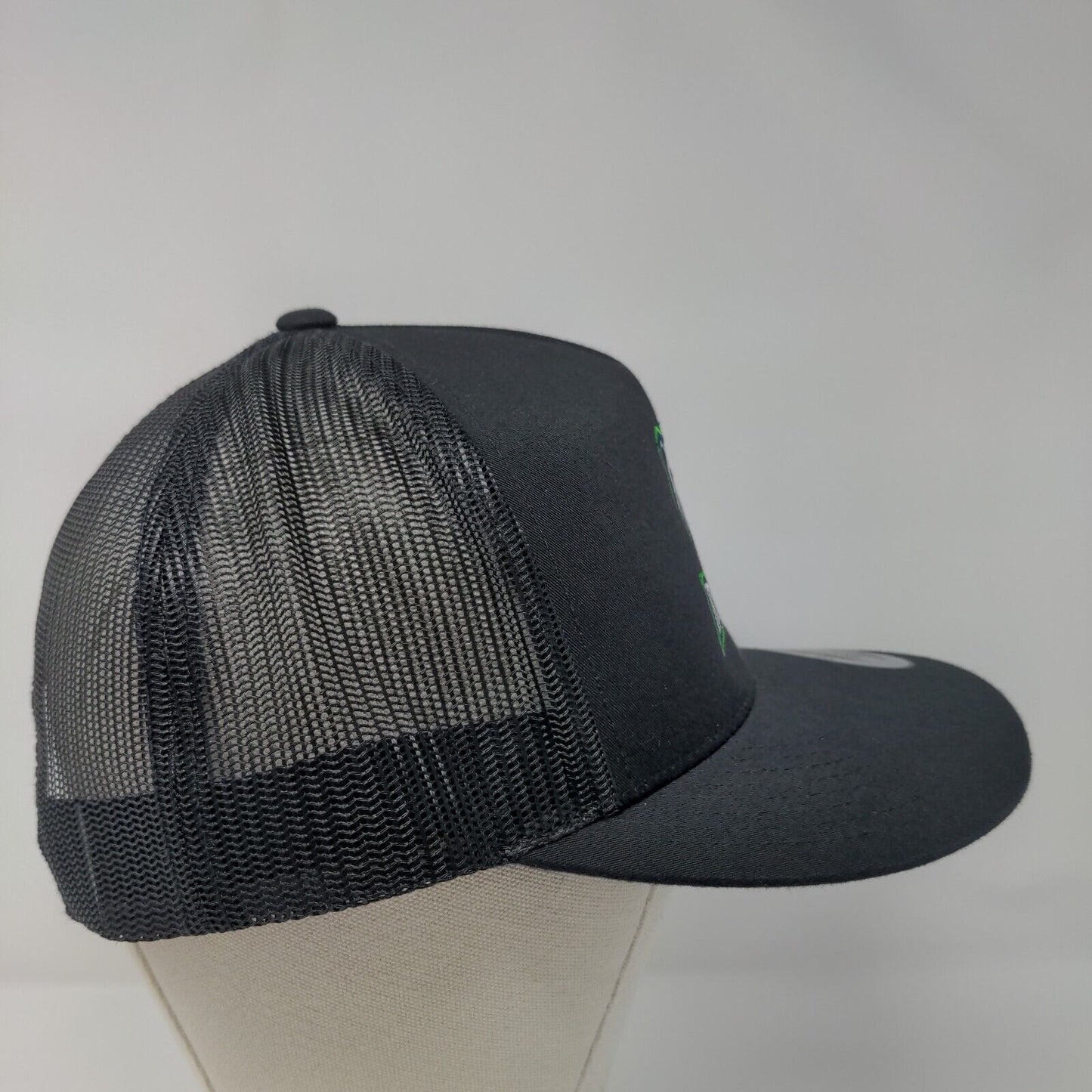 ROAR Snapback Trucker Hat Black OSFA Adjustable Embroidered Mesh Back Sport-Tek