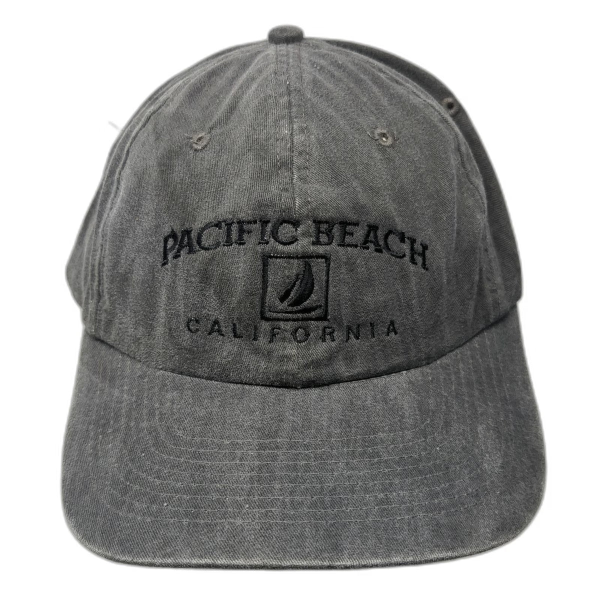 Cameo Baseball Cap Gray One Size Pacific Beach California Sailboat Buckle Hat