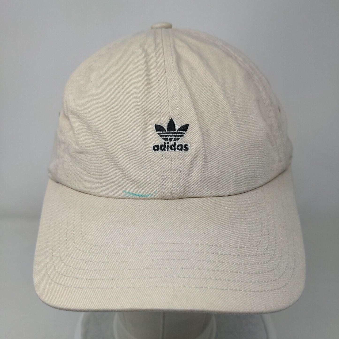 Adidas Trefoil Slideback Hat Tan One Size Adjustable Embroidered 6 Panel
