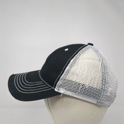 Unbranded Strapback Mesh Back Trucker Hat Black One Size 6 Panel Blank