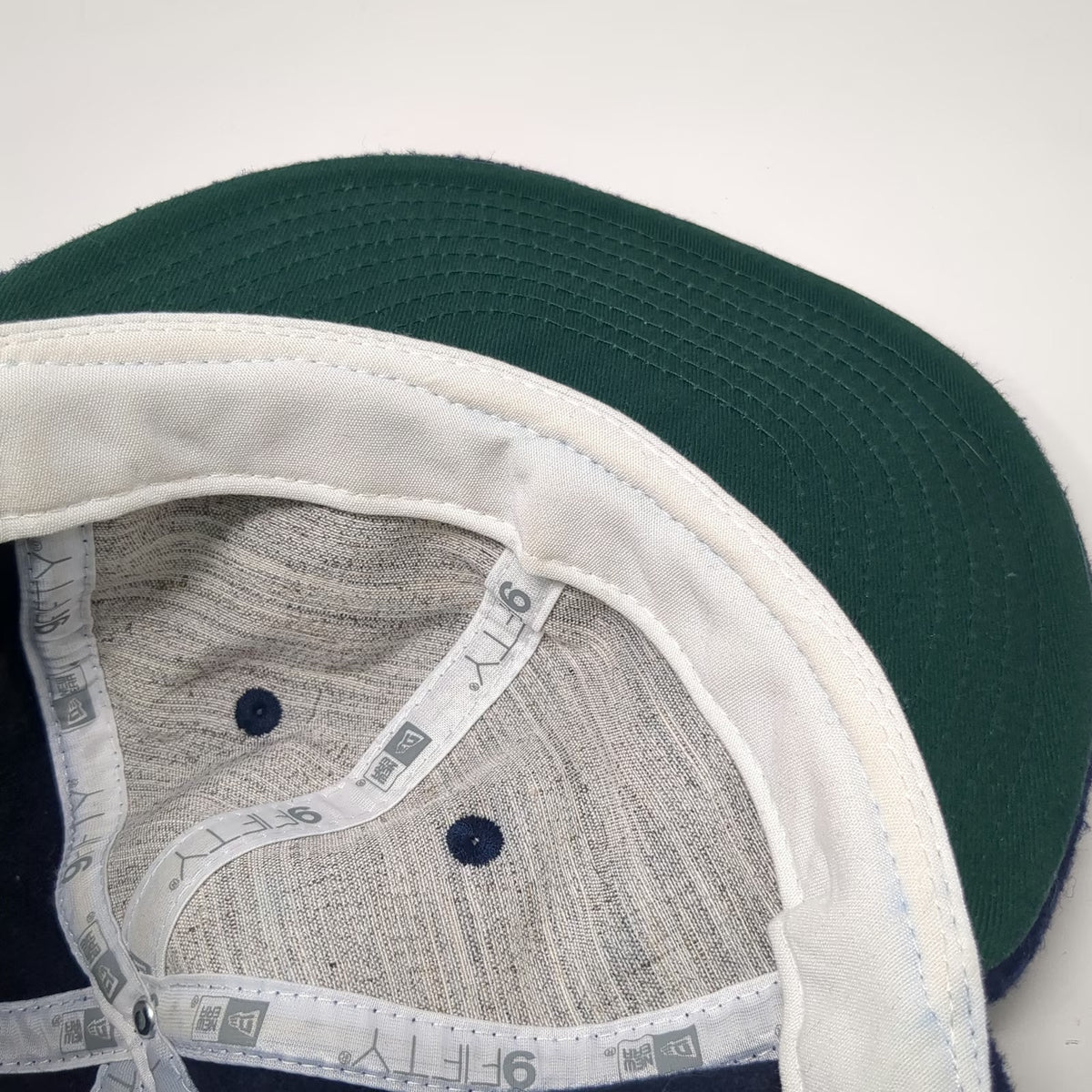 New Era Atlanta Braves MLB 9Fifty Cap Hat Blue One Size Flat Brim Wool Leather