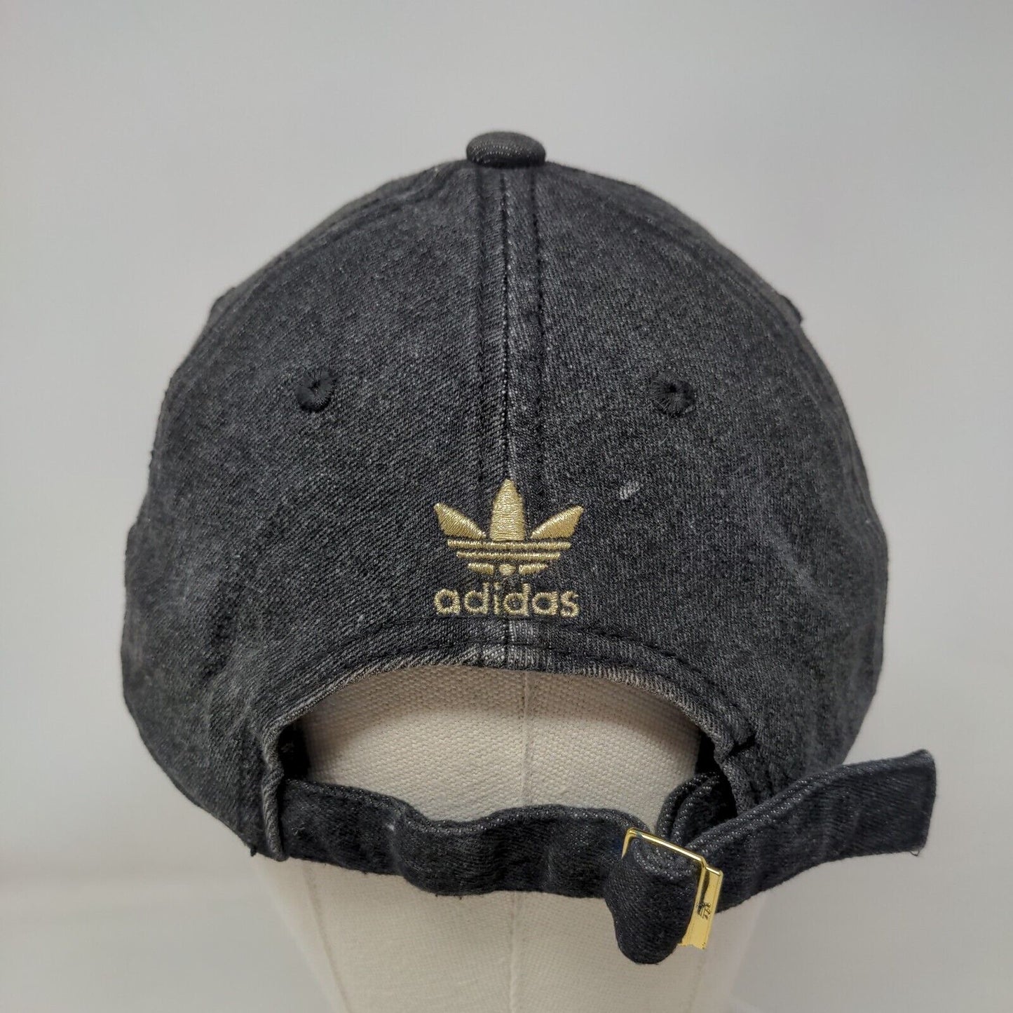 Adidas Slideback Hat Black OSFM Adjustable Embroidered Trefoil 6 Panel Cotton