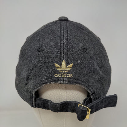 Adidas Slideback Hat Black OSFM Adjustable Embroidered Trefoil 6 Panel Cotton