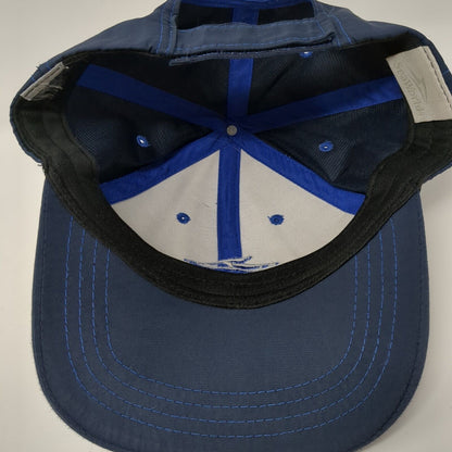 SeaWorld Strapback Hat Blue One Size Adjustable Embroidered Vented Holes 6 Panel