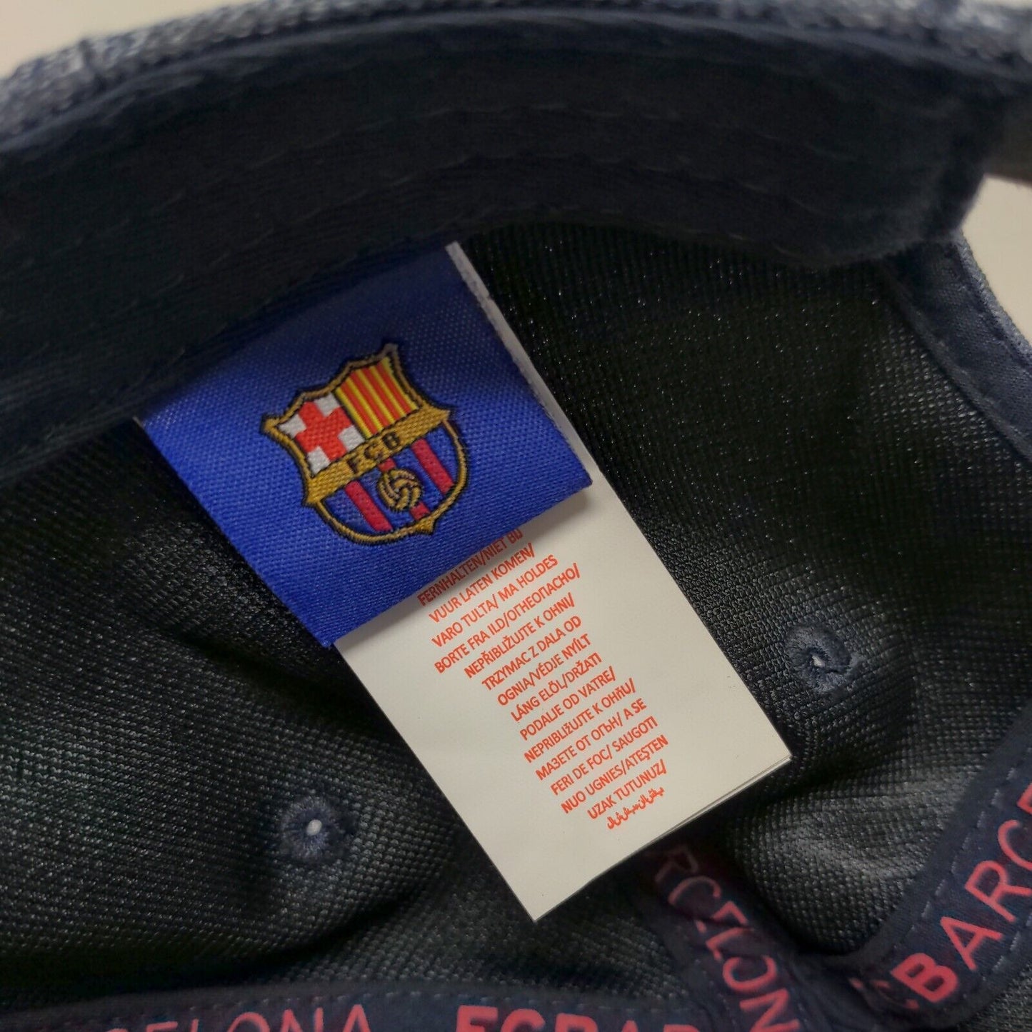 FC Barcelona Men's Slideback Hat Blue Size L/XL Embroidered Logo Barca