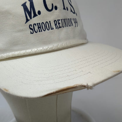 Young An Trucker Hat White One Size MCTS School Reunion 99 Mesh Snapback Rope