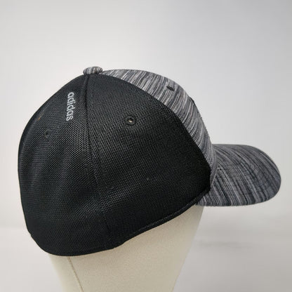 adidas Baseball Cap Gray XL Mesh Back Stretch Fit Space Dye Heathered Curved Hat