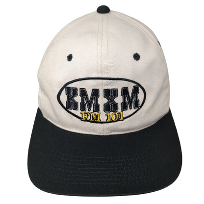 KMXM FM 101 Slideback Hat Tan One Size Adjustable Colorblock 6 Panel