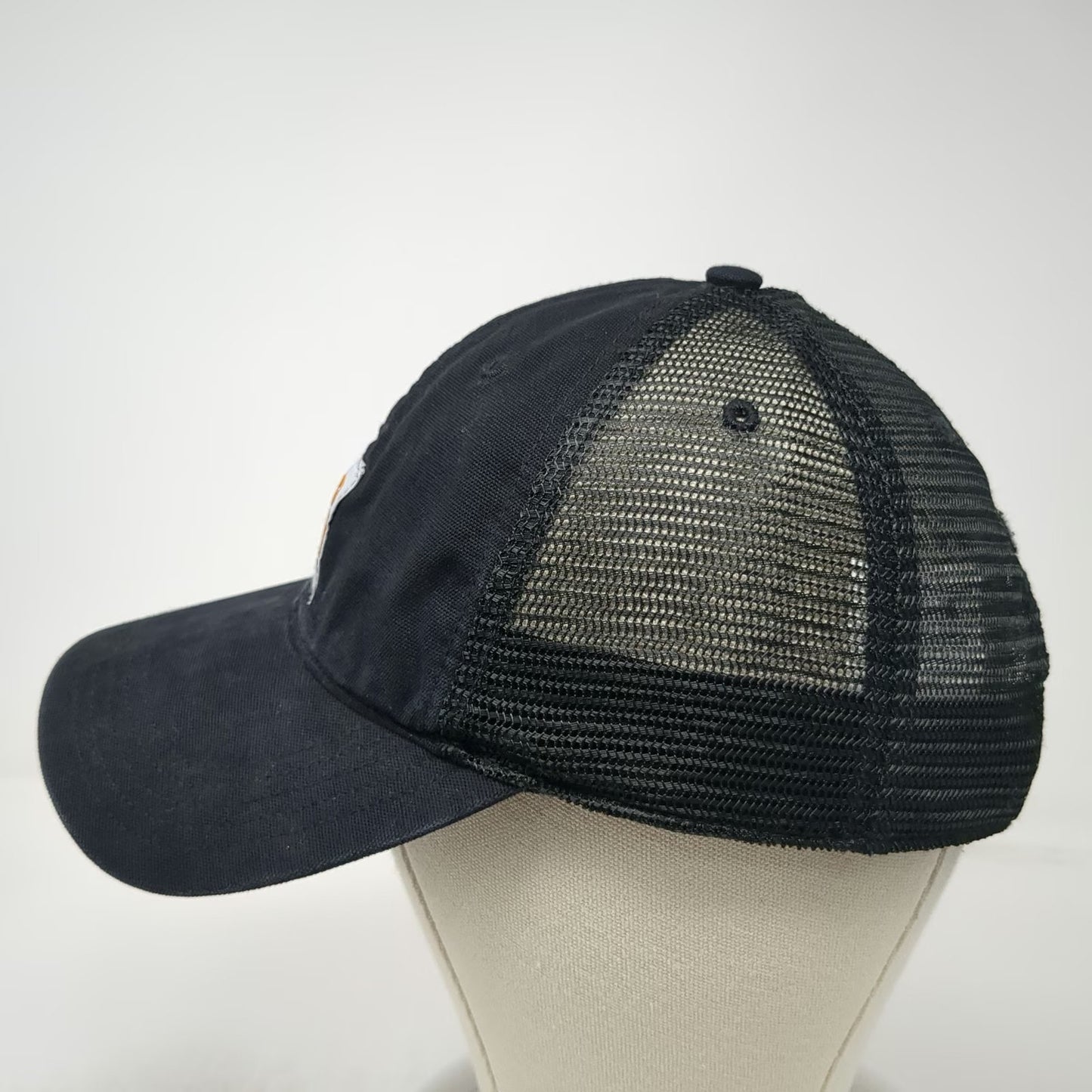 Carhartt Trucker Hat Black White Orange One Size Mesh Snapback Patch Logo Curved