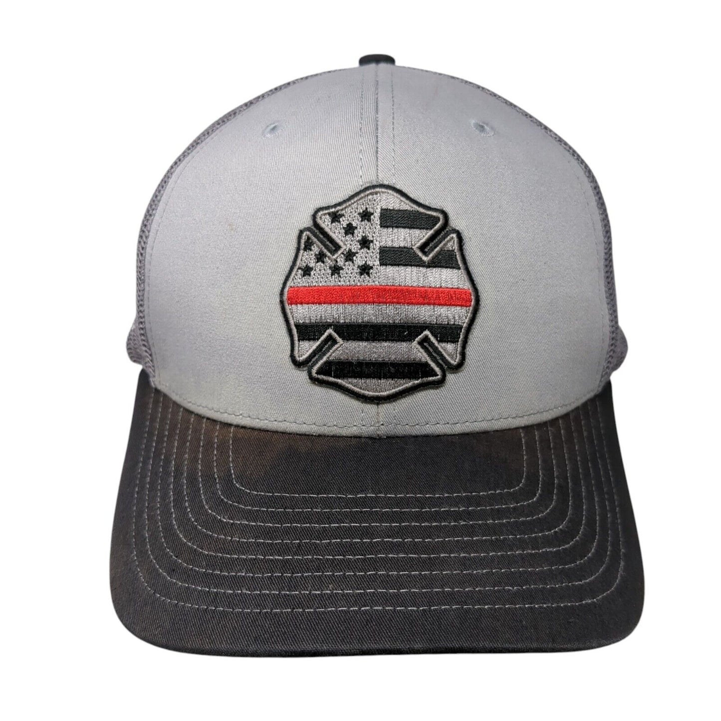 Richardson Snapback Trucker Hat Gray One Size Mesh Back Logo Patch