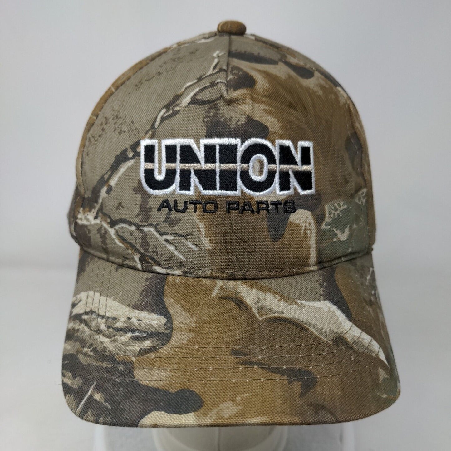 Union Auto Parts Strapback Hat Camouflage OSFM Embroidered 6 Panel Outdoor Cap
