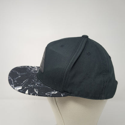 Neff Leather Patch Snapback Hat Black One Size Adjustable Vent Holes