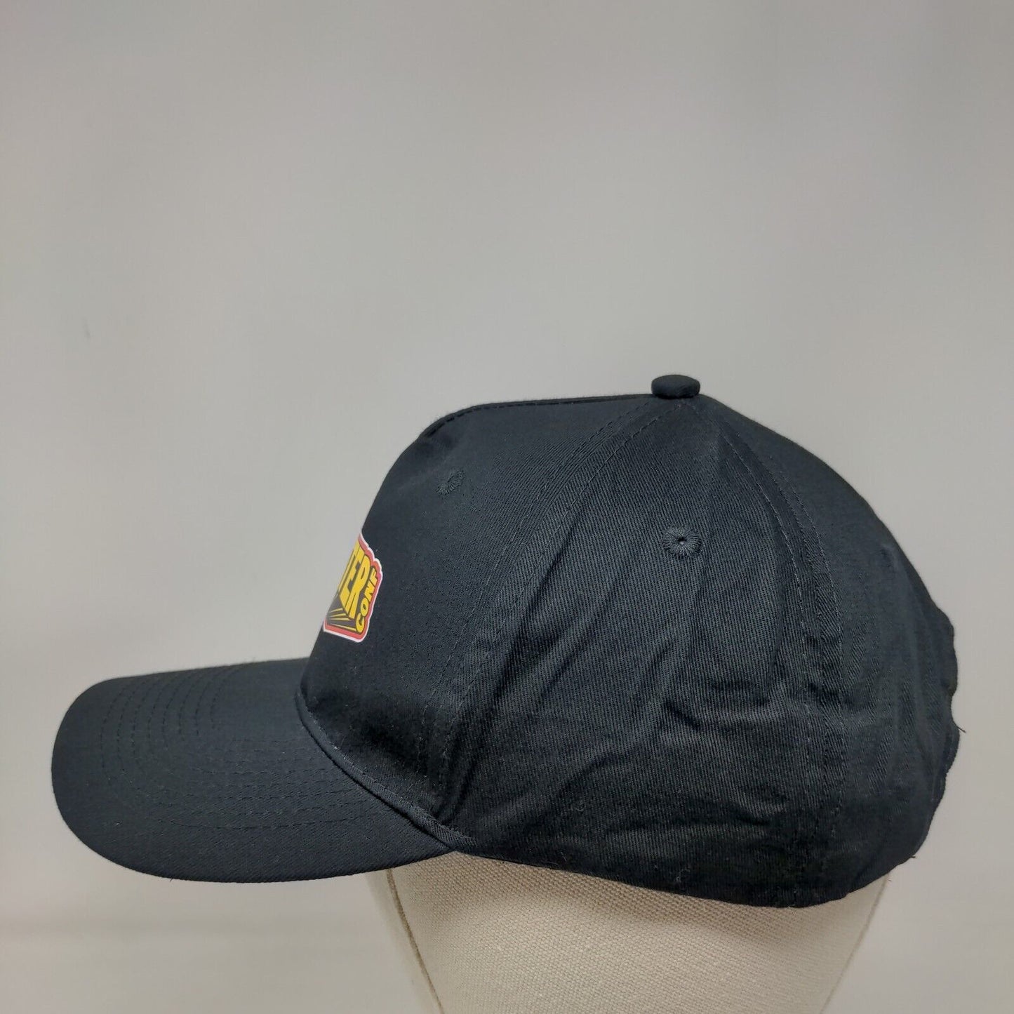 Splatter Strapback Hat Black One Size Adjustable 5 Panel Cotton Port & Company