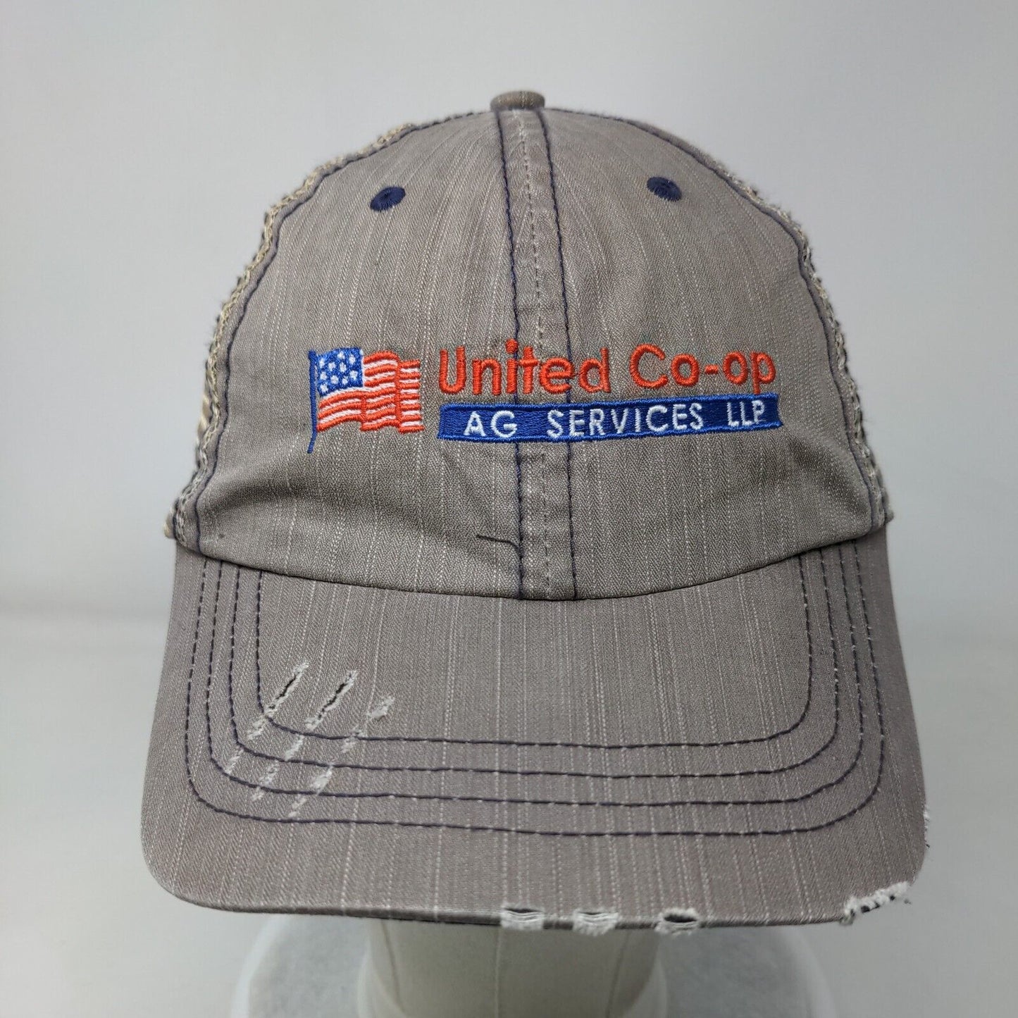 United Co-Op AG Services LLP Strapback Trucker Hat Gray OSFA Mesh Back