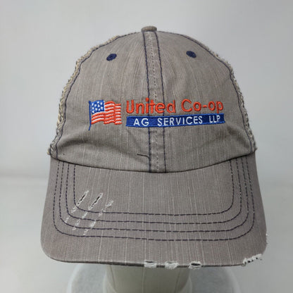 United Co-Op AG Services LLP Strapback Trucker Hat Gray OSFA Mesh Back