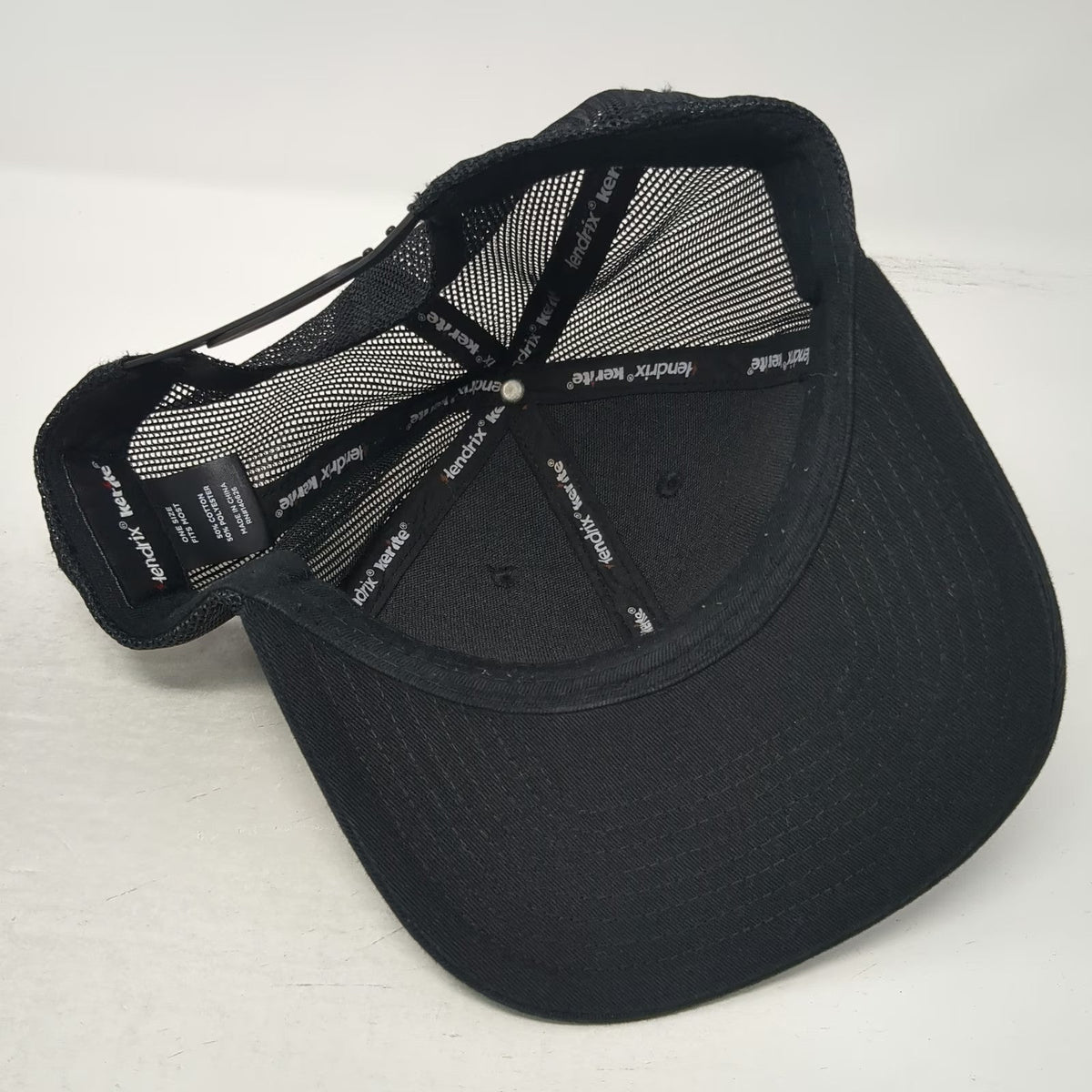 Hendrix Kerite Trucker Hat Black OSFM Mesh Snapback Embroidered Cable Services