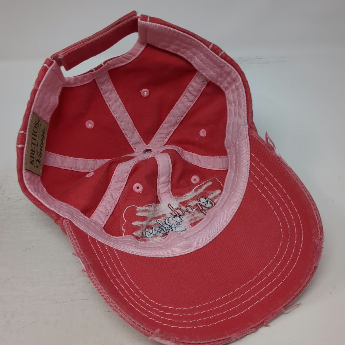 KBETHOS Baseball Cap Pink One Size God Bless America USA Cotton Frayed Edge Hat