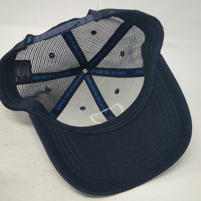 KÜHL Trucker Hat Blue One Size Mountain Shield Patch Mesh Back Snapback Logo