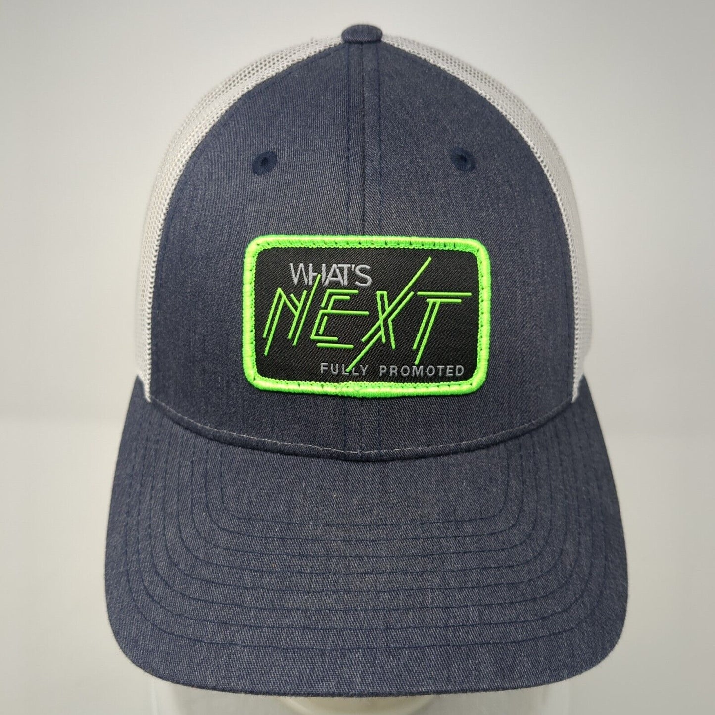 What's Next Fully Promoted Snapback Trucker Hat Blue M/L Mesh Back Richardson