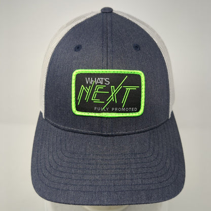 What's Next Fully Promoted Snapback Trucker Hat Blue M/L Mesh Back Richardson