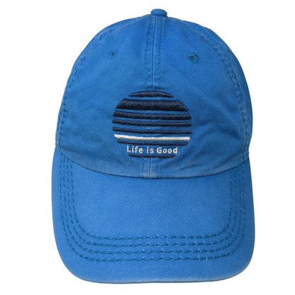 Life Is Good Slideback Hat Blue One Size Adjustable Embroidered 6 Panel