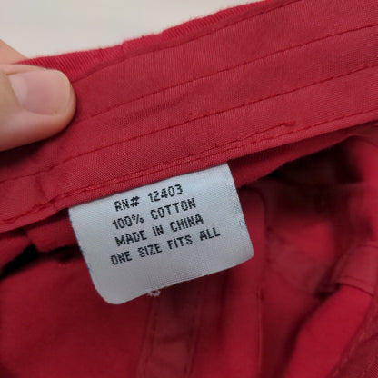 Unbranded Slideback Hat Red OSFA Adjustable Vented Holes 6 Panel Blank