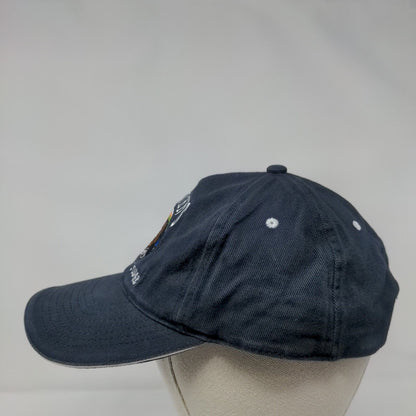 St. John's Fishing Lodge Strapback Hat Blue OSFA Adjustable Embroidered Cotton