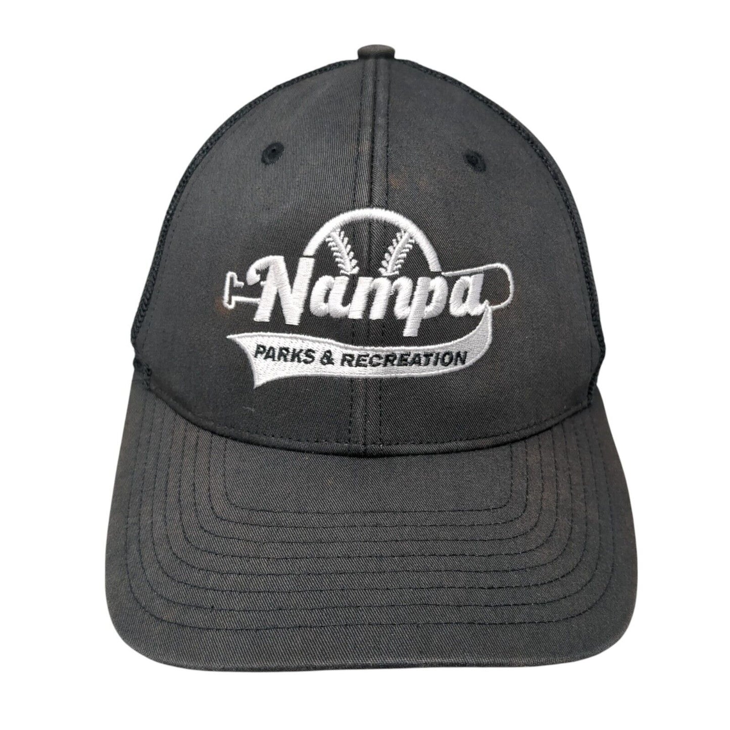 Nampa Parks & Recreation Snapback Trucker Hat Gray Small Mesh Back Richardson