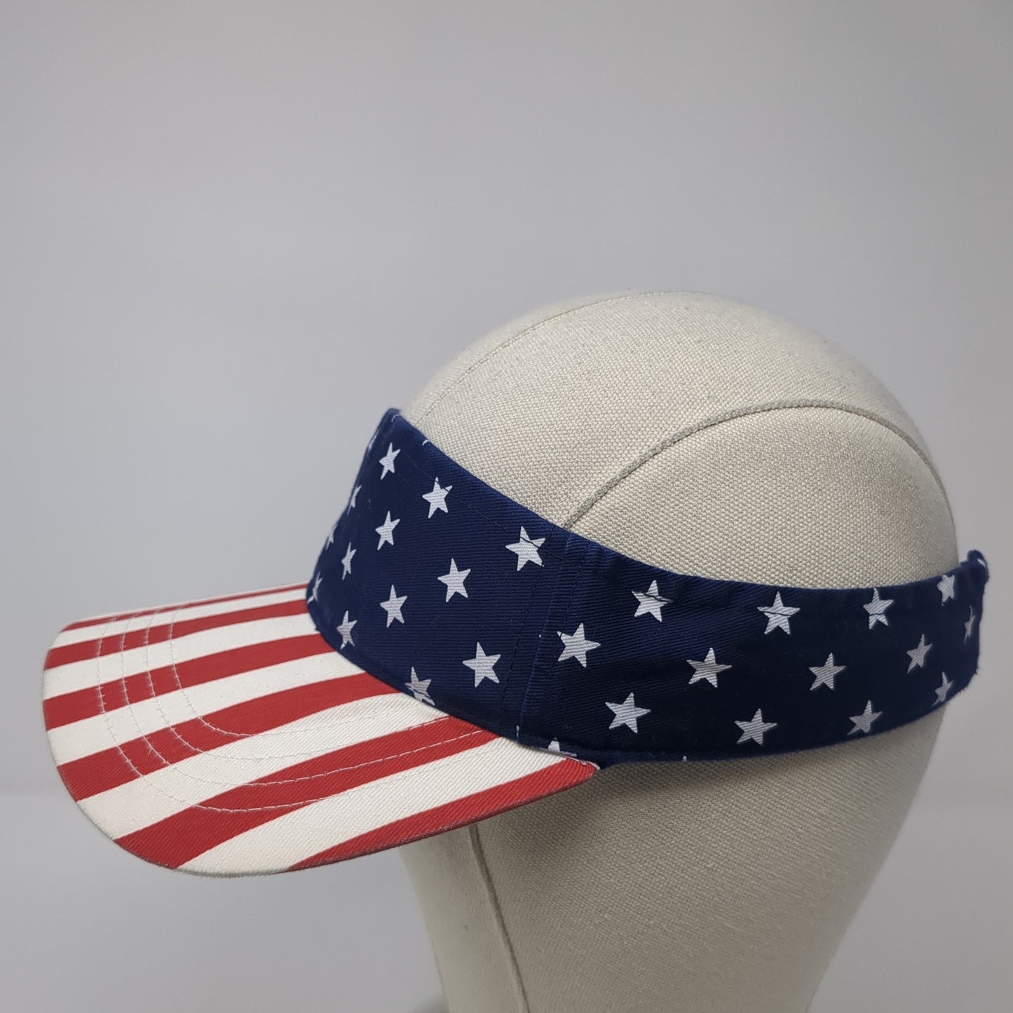 USA Stars & Stripes Sun Visor Hat Multicolor One Size Adjustable Patriotic Ha