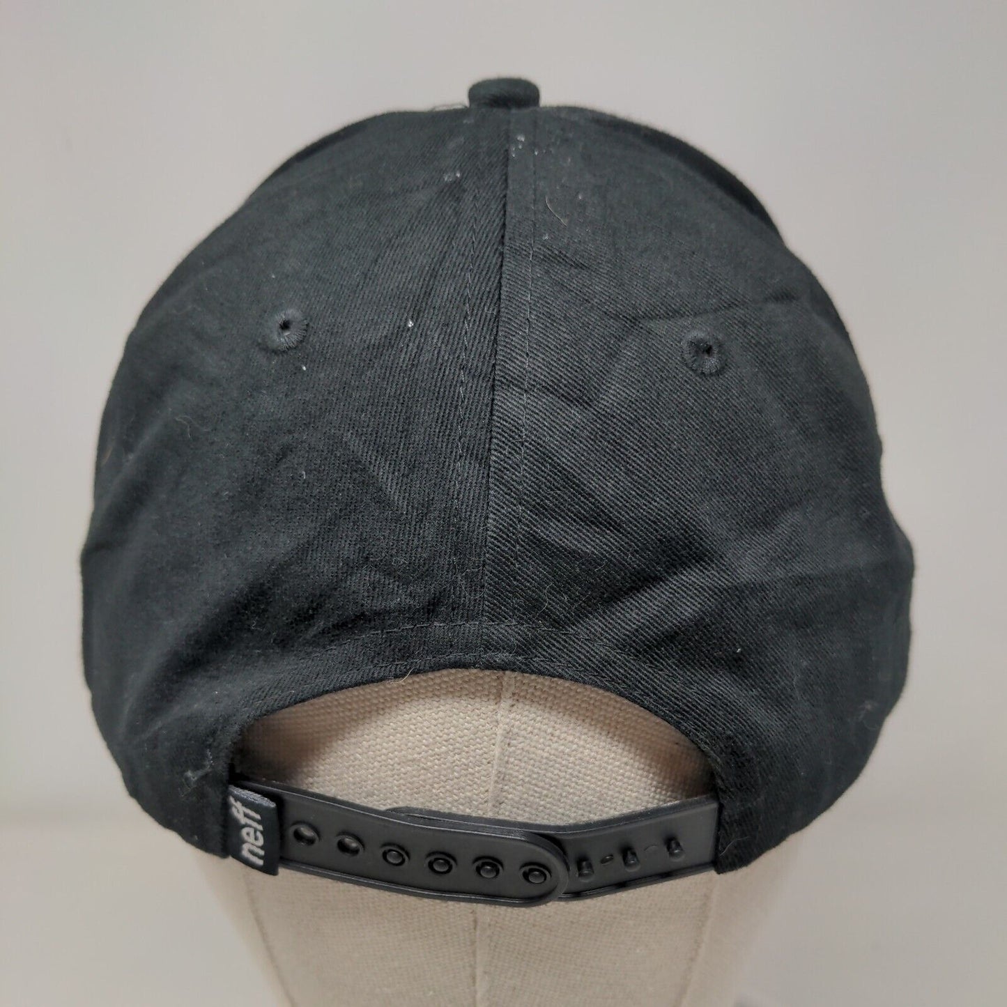 Neff Patch Snapback Hat Black One Size Adjustable Solid Vent Holes
