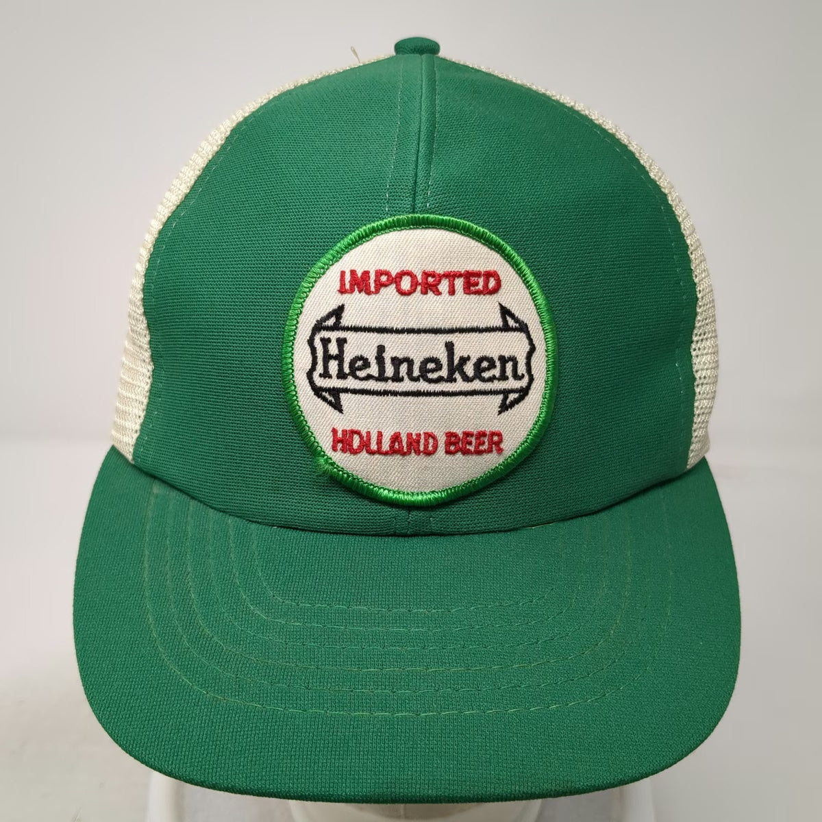 Heineken Import Holland Cap Green Trucker Hat L Beer Snapback Mesh Vintage