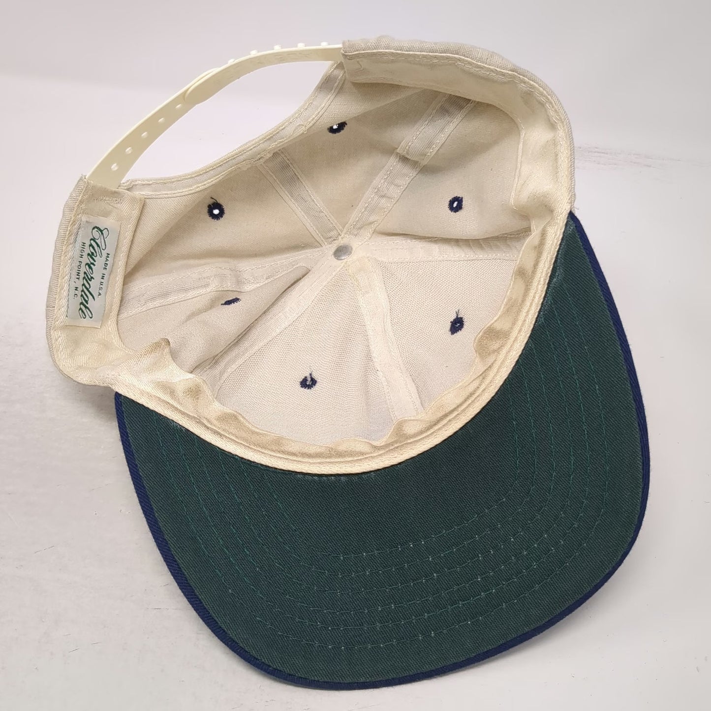 Cloverdale Snapback Beige Blue One Size Port Royal Bermuda Crest Logo Hat USA