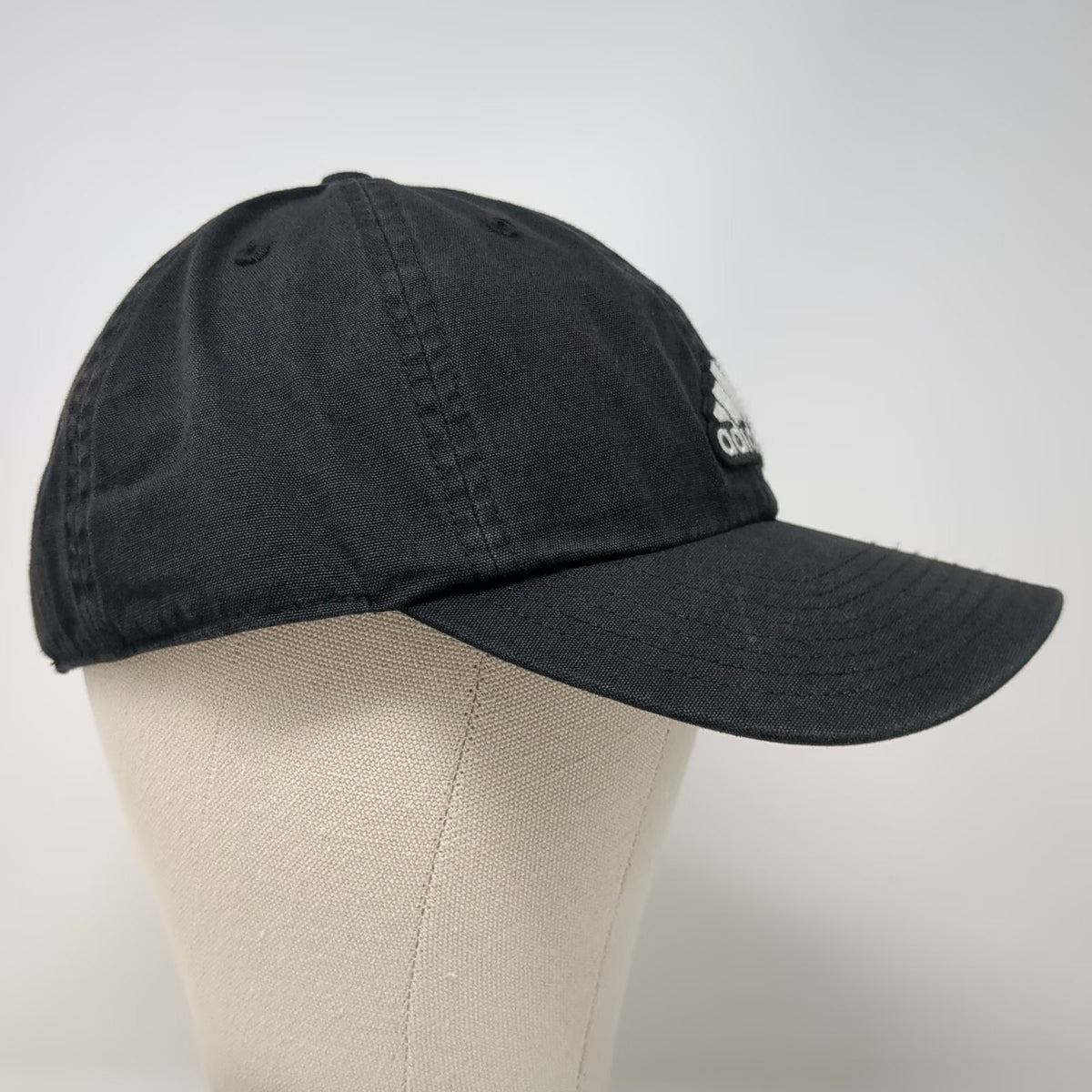 Adidas Baseball Cap Black One Size Embroidered Aeroready Slideback Cotton Hat