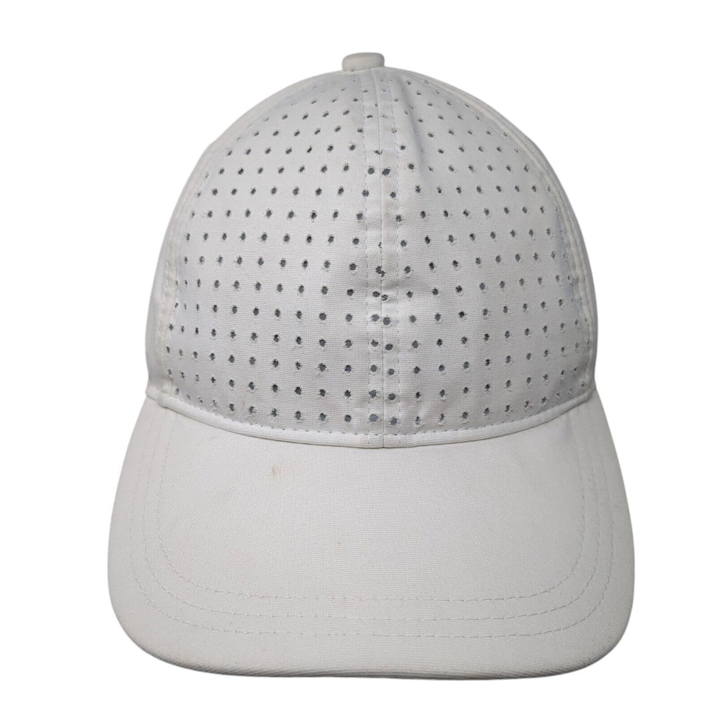 Unbranded Strapback Hat White OSFA Solid Adjustable Perforated