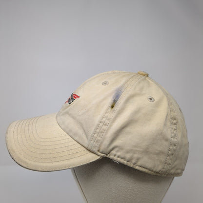 Red Wing Shoes Strapback Hat Tan One Size Adjustable Embroidered 6 Panel Cotton