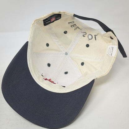 Del Sol Baseball Cap Beige Blue One Size Slideback Hat Sun Powered Graphic Logo